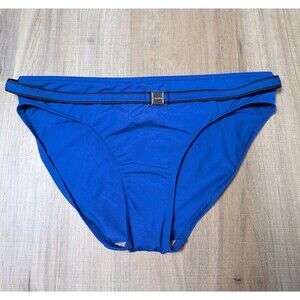 NWOT Calvin Klein Women's Blue Bikini Bottom Belt Logo Swimwear Designer Size M